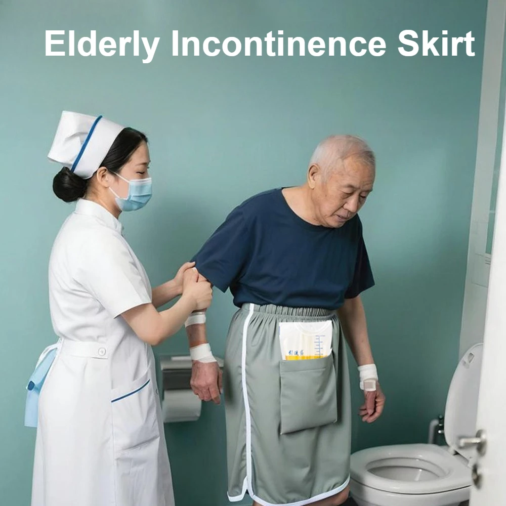 Elderly Waterproof Incontinence Skirt Adult Menstrual Apron Bedridden Washable Reusable Leakproof Protector Pad Soft Dry Aid