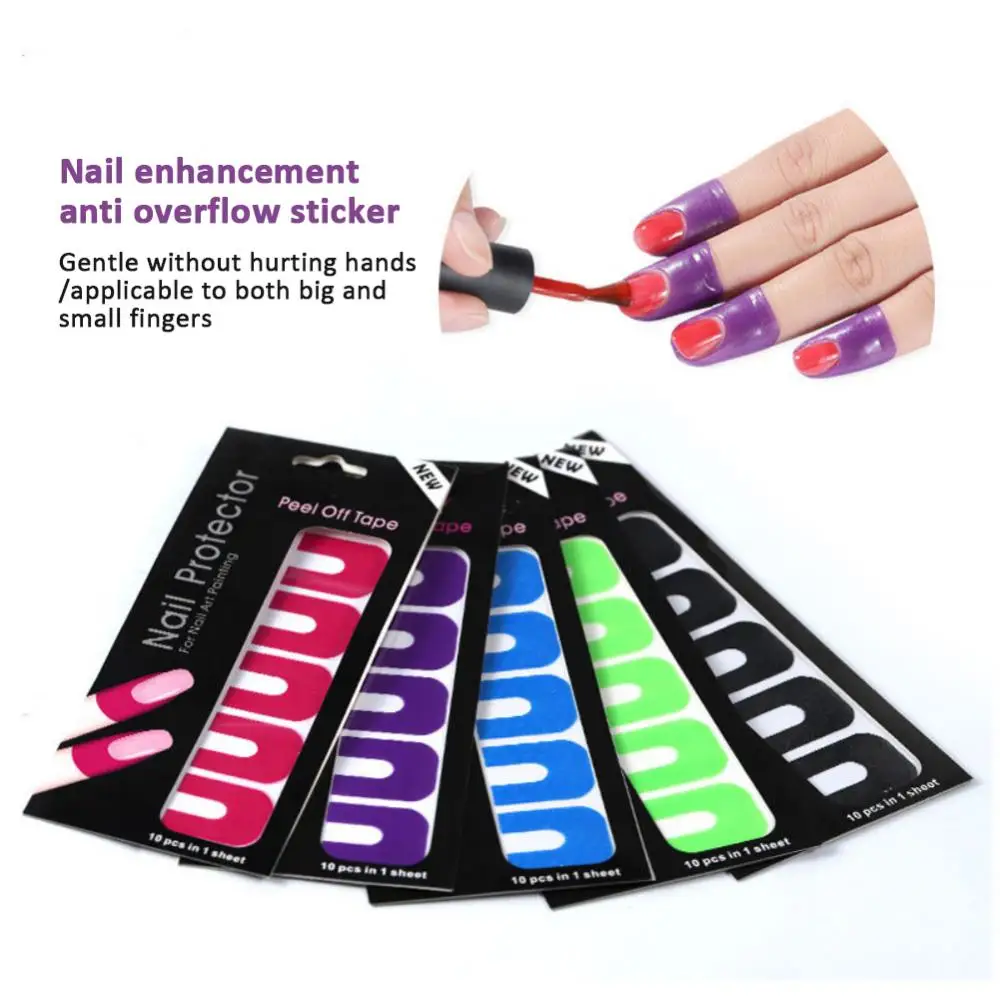 Peel Off Shape Spill-Proof Stick Cuticle Manicure Sticker Polish Paint Anti-overflow Nail Protector Stickers