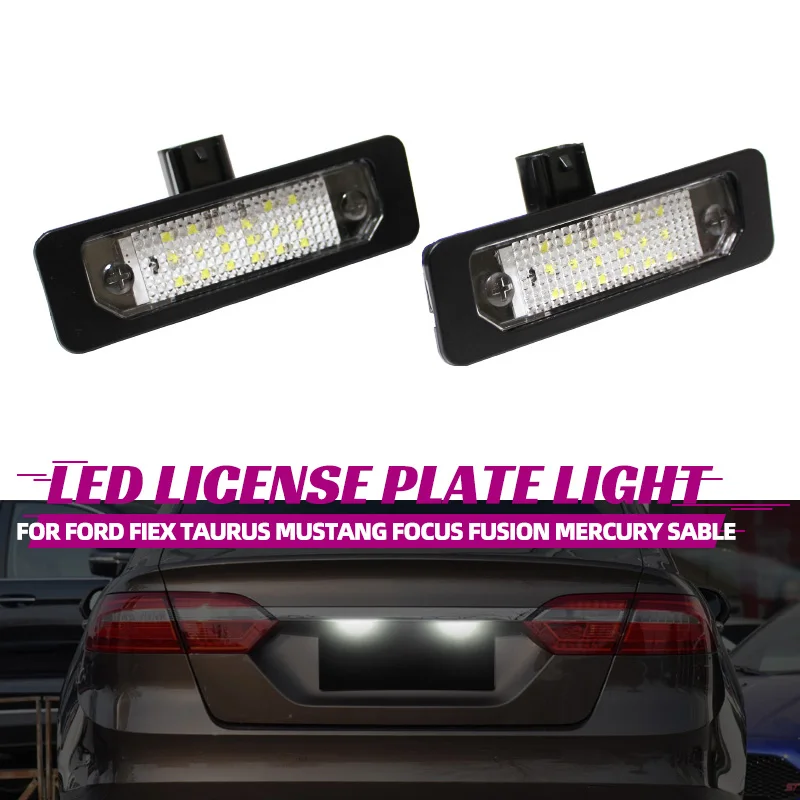 

2 шт. Canbus 18 светодиодный номерной знак для Ford Mustang Focus Flex Fusion Taurus Lincoln MKS MKT MKX MKZ Mercury Milan