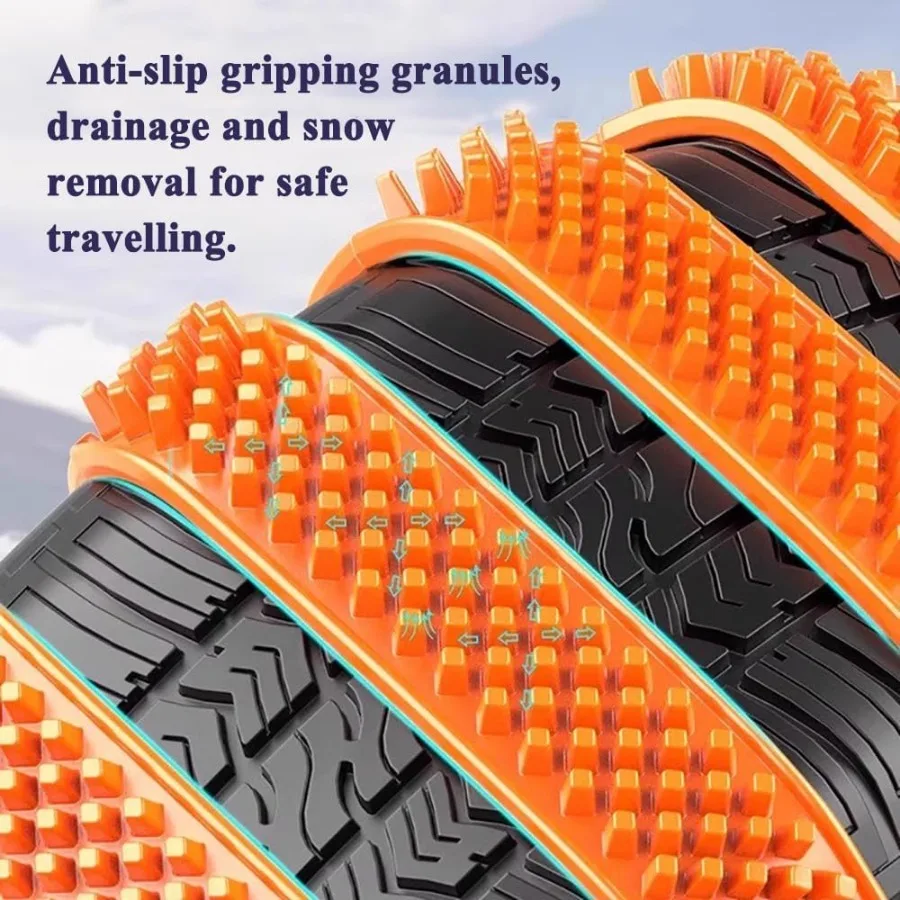 10 Uds. Cadenas sobre ruedas, cadenas antideslizantes para nieve para coche SUV, cadenas universales ajustables, cadenas para neumáticos de nieve de emergencia, solución de seguridad