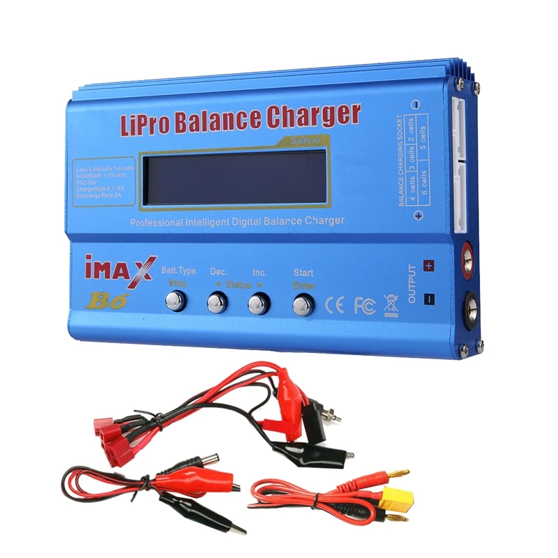 شاحن بطارية معدني لـ IMAX B6 ، بطارية ليبو 80 واط ، XT60 Lipo Nimh li-ion Ni-Cd Digital Lipro