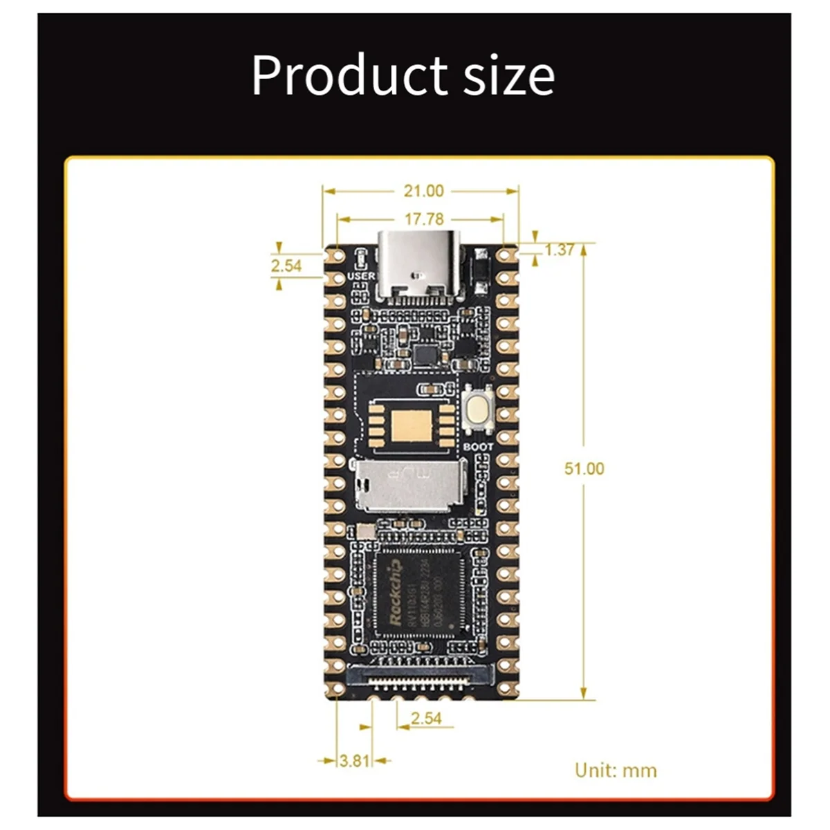 Pour la carte micro-développement de Pico RV1103 Linux, intègre les processeurs ARM -A7/RISC-V MCU/NPU/ISP 64MB DDR2