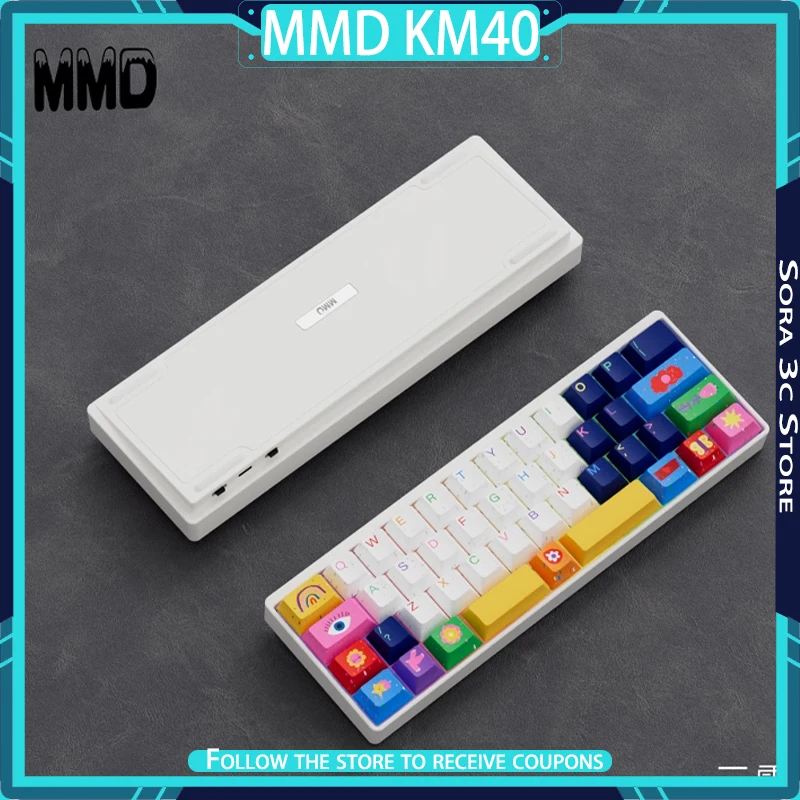 

MMD KM40 mechanical keyboard aluminum alloy Wireless Tri Mode O-Rinq structure Support QMK/VIA Customized gaming keyboard