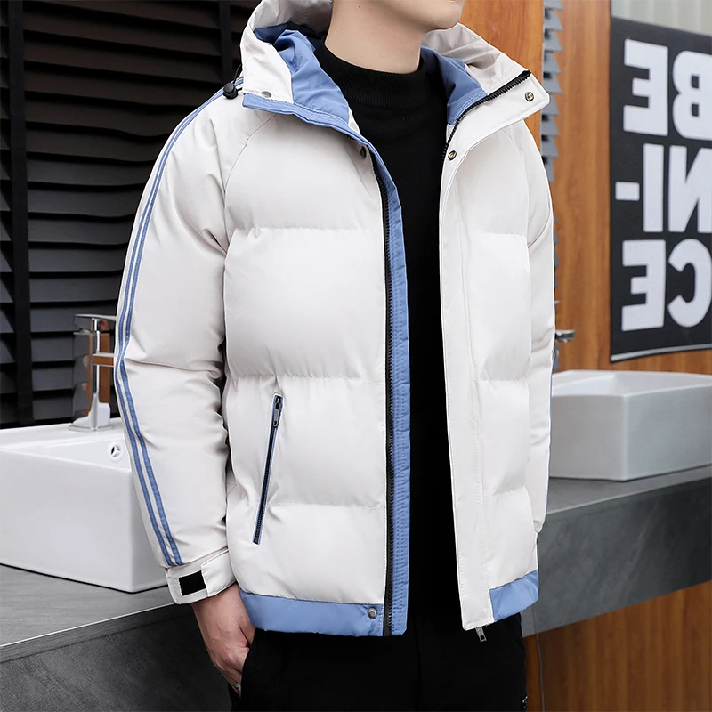 سترة قطنية عالية الجودة للرجال لشتاء 2025 مع سترة قطنية بغطاء للرأس