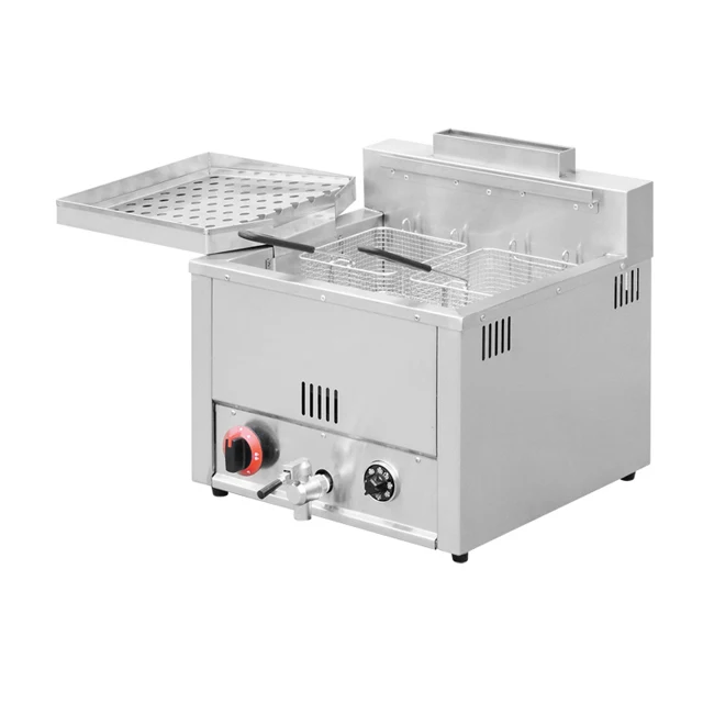 Table Top Gas Single Tank Commercial Fryers Chips Frying Machine Kitchen Equipment Deep Fryer Industry Gas Fryer With Baskets