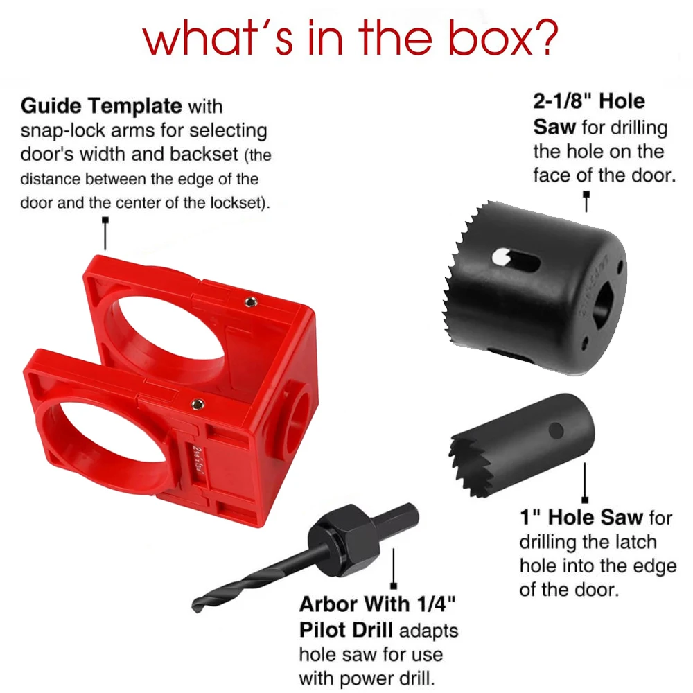 Multi-functional Ball Lock Drill Bit Set for Wooden Door Lock Installation