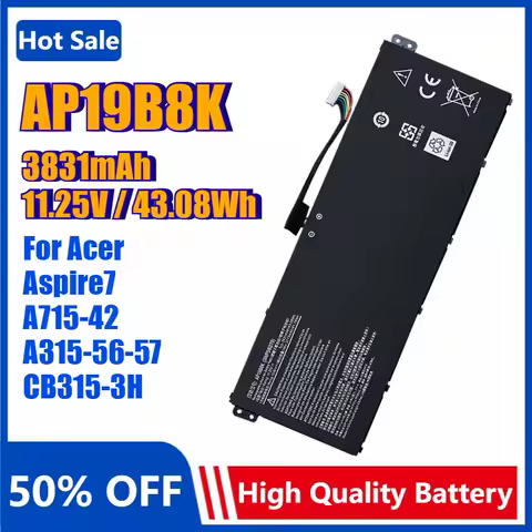 AP19B8K Laptop Battery for Acer Aspire 3 A314 A315-58 A317-52 A514-53 A715-42 CB315-3H A515-56 AP19B5K KT00304013 KT0030G022