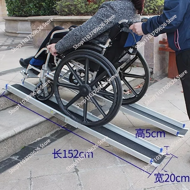 Multifunctional telescopic slope board Aluminum alloy slope board stairs lawyer-free anti-skid tread