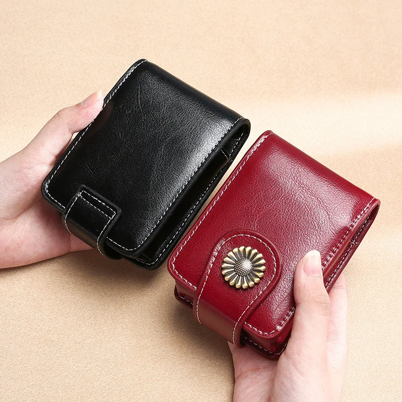 New Women Lipstick Bag Wallet Fashion Portable Makeup Bag with Mirror Lipstick Case Woman PU Leather Toiletry Storage Box Purse