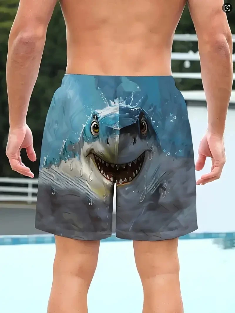 Pantalones cortos de playa para hombre, pantalones cortos de natación con estampado de tiburones 3D para hombre, ropa de calle de verano, bañadores Harajuku Y2k de secado rápido, triangulación de envíos