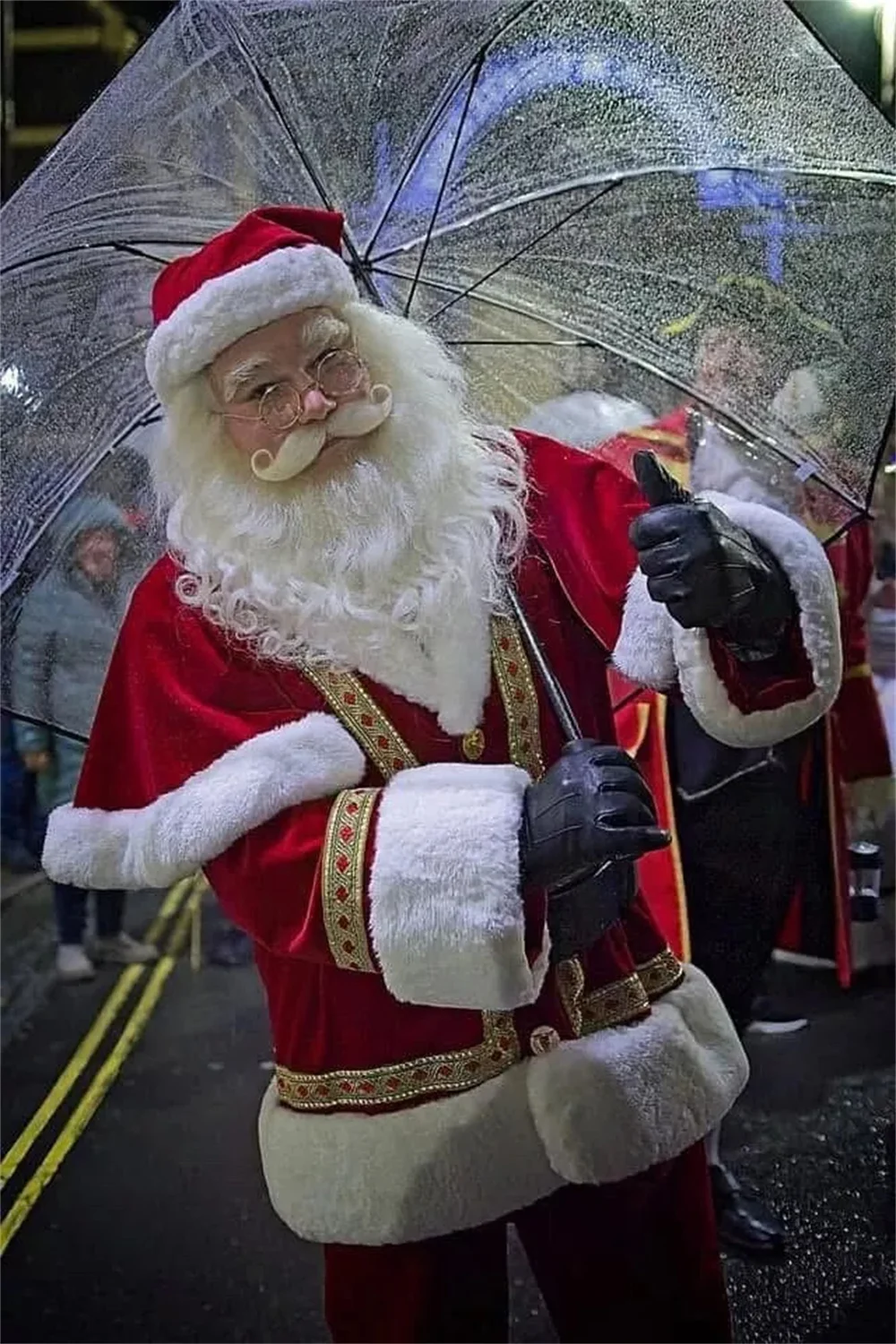 أحدث زي سانتا كلوز المخملي الفاخر، زي سانتا الاحترافي، زي عيد الميلاد، يناسب ملابس المهرجانات للبالغين مع قبعة