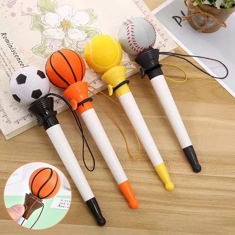 1PCS Creative Ballpoint Pen 0.5mm Blue Basketball Football Shape Decompression Bounce Neutral Pens Student Stationery