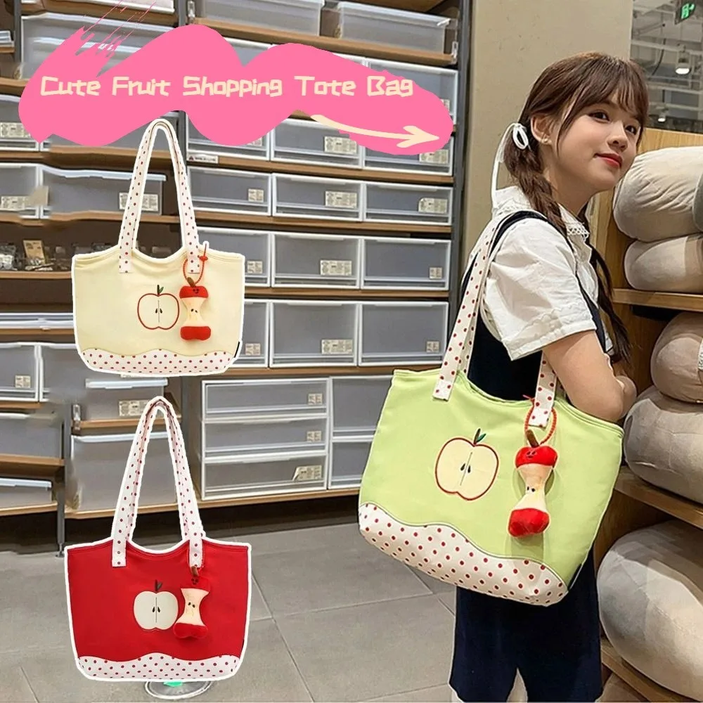 

All-match Message Bag Fruits Shoulder Bag Harajuku Solid Color Funny Handbag Casual Zipper Pouch Nylon Tote Bag Outdoor