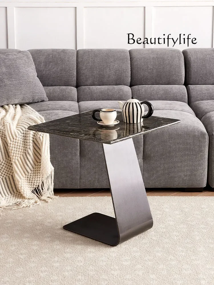 

Natural Luxury Stone Simple Modern Creative Living Room Marble Small Coffee Table Sofa Side Small Square Table