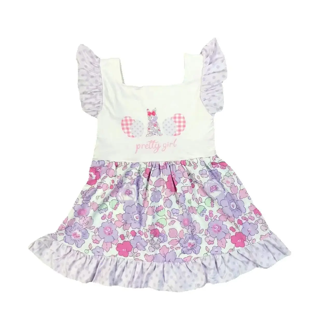 Easter bunny dress for girls baby long 0-16 years old childrens clothing for outdoor wear