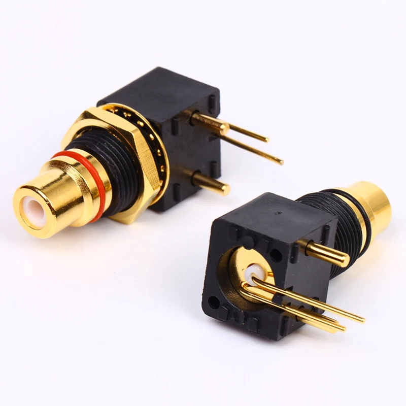 

Audiophile-Grade Brass Copper Gold-Plated RCA Jacks: 20-Pack Dual Panel/PCB Mount Sockets for Hifi Audio (Red/Black)​