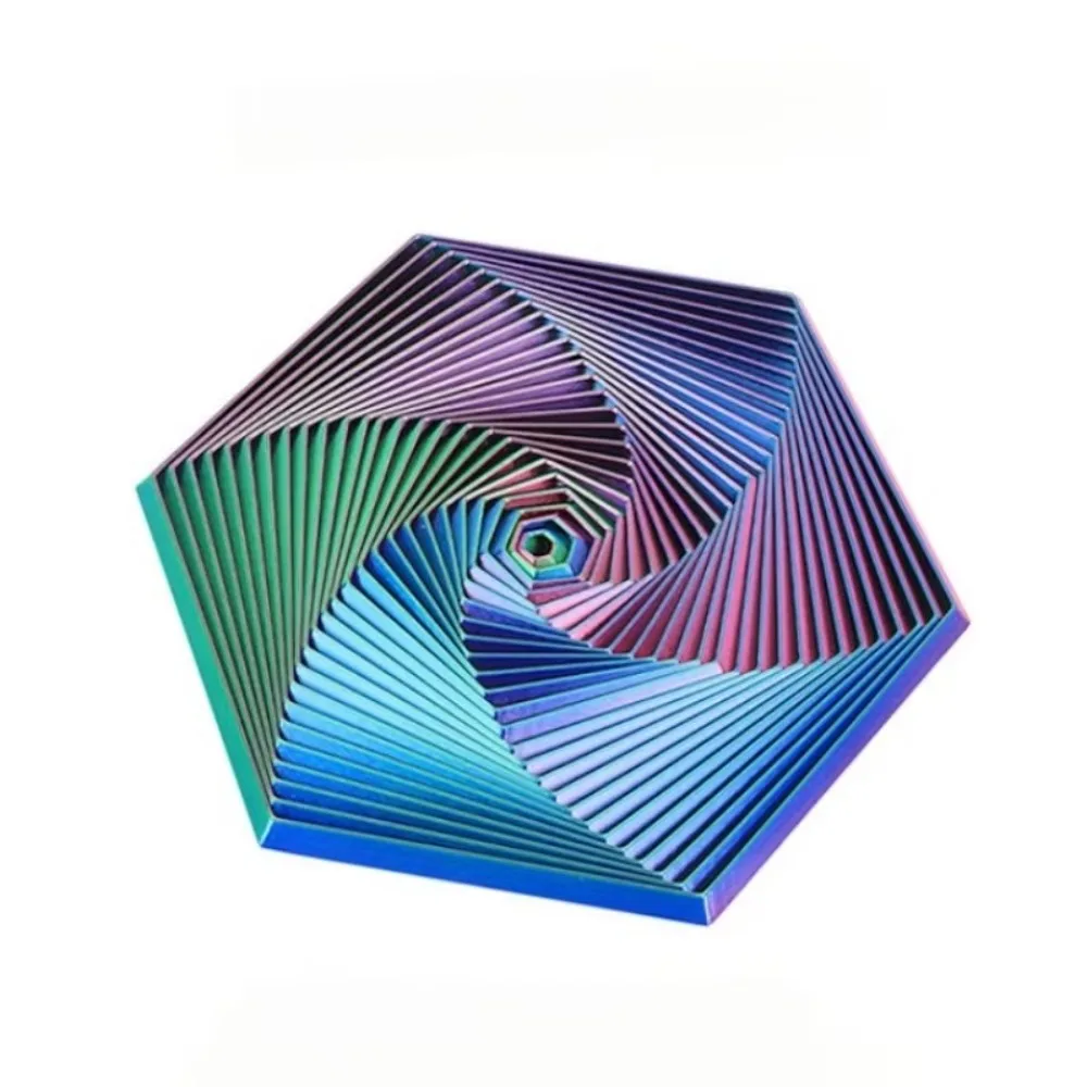 Engraçado anti-stress fractal fidget hexágono portátil jogando brinquedo sensorial hexágono espiral pla ferramenta de meditação consciente cubo brinquedo fidget