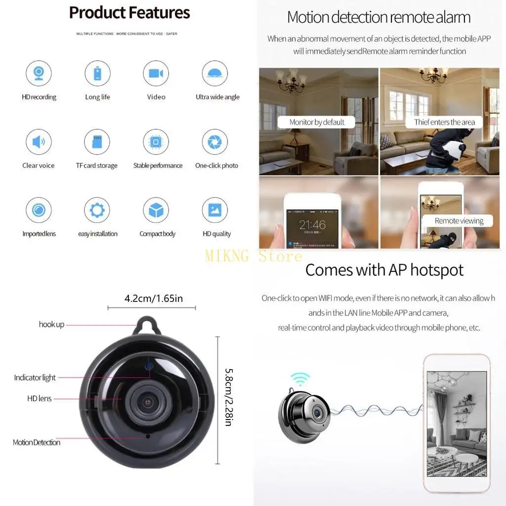 

1080P High Definition Small WiFi Security Camera Indoor Mini Camera best sale