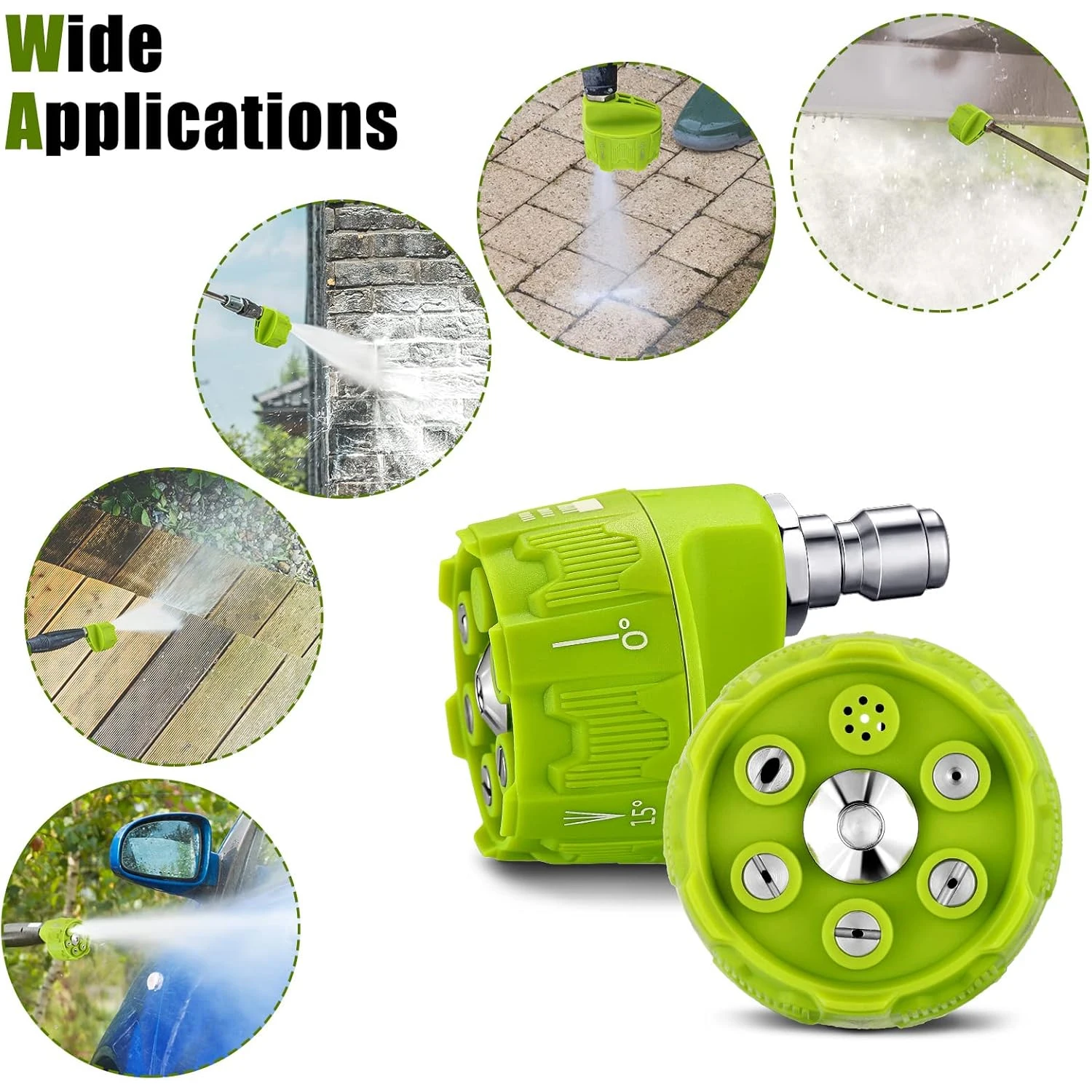 

6 in 1 14 Inch Car Wash Nozzle Pressure Washer Connector for 1/4 Inch Interfaces Reliable ABS and Stainless Steel Build