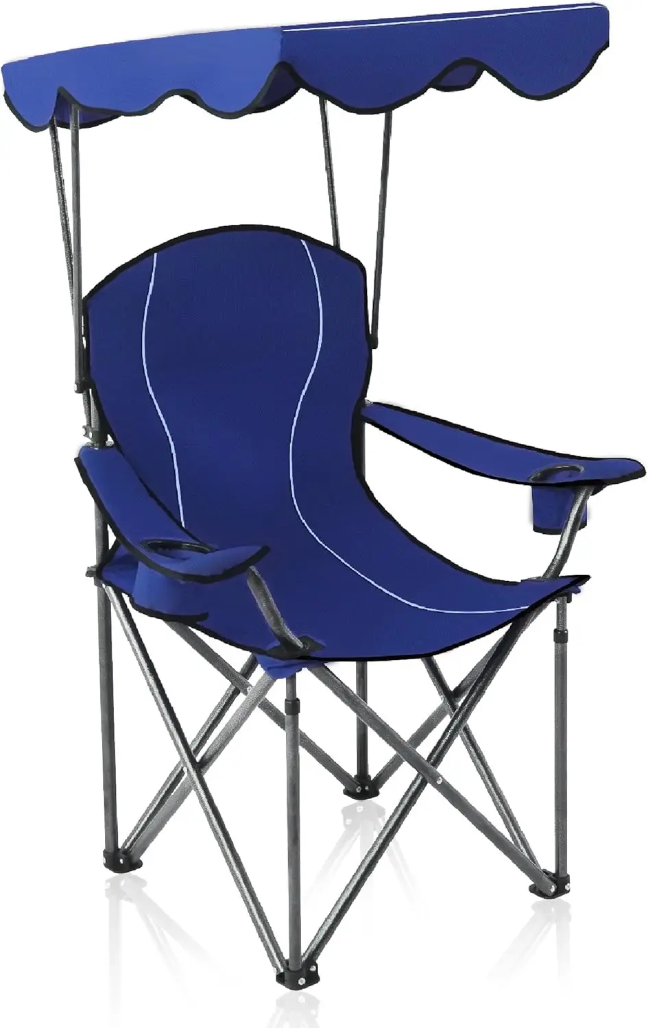 

Camp Chairs With Shade Canopy Chair Folding Camping Recliner Support 350 Lbs