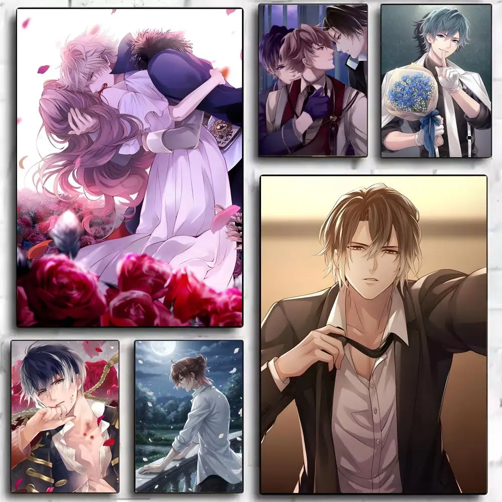 Otome Game I-ikemen Vampire Temptation in the Dark Poster Trendy Aesthetic Self-Adhesive Wall Poster Room Decor for Bedroom Dorm