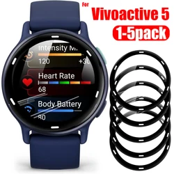 Protectores de pantalla de vidrio suave de cubierta completa para reloj deportivo Garmin Vivoactive 5, películas protectoras impermeables, 5/3/2/1 Uds.