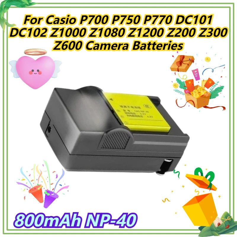 

800mAh NP-40 For Casio P700 P750 P770 DC101 DC102 Z1000 Z1080 Z1200 Z200 Z300 Z600 Camera Batteries