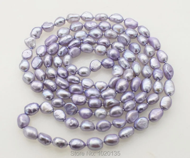 

wow! freshwater pearl baroque 8-11MM VIOLET LONG necklace 43inch nature beads wholesale FOR WOMAN GIFT