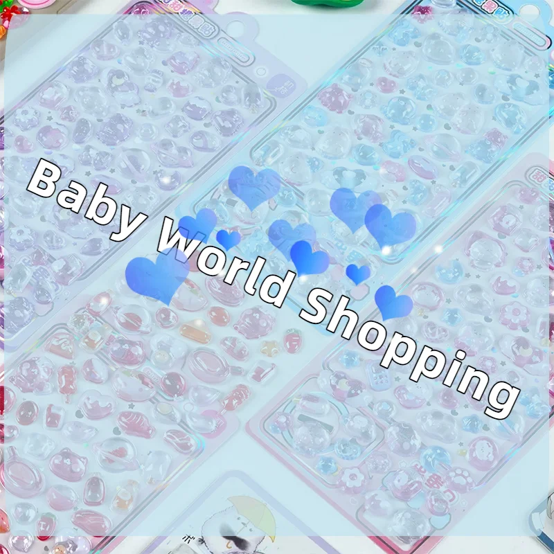 Adesivos Decorativos 3D em Cristal com Desenhos de Desenho Animado para DIY em Laptops, Garrafas de Água e Capas de Telefone