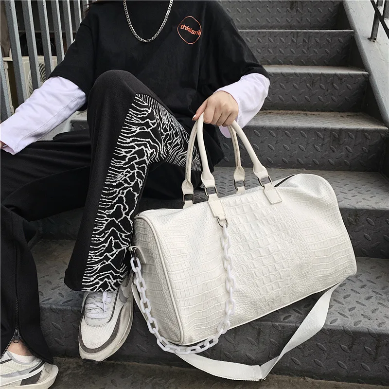 New Arrive Alligator Deisgn Pu Leather Multifunction Fitness Laptop Handbag For Women Large Capacity Luggage Travel Bag Duffle