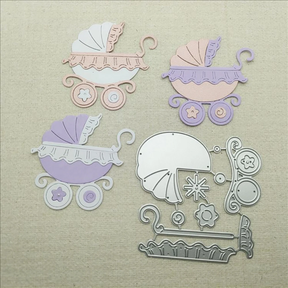 Baby Carriage Metal Cutting Dies DIY Scrapbooking Album Embossing Decorative Handicrafts Greeting Card Knife Mold Punch Stencil