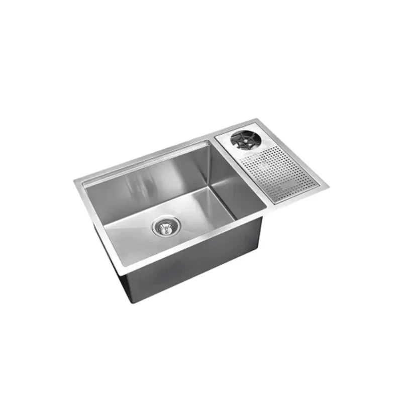 Hot SalesHidden Kitchen Sinks Single Bowl 304 Stainless Steel Concealed Sink With Cup Glass Washer And Pull Out Tap