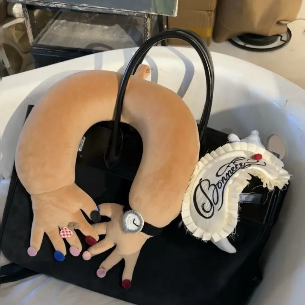 

Creative Soft Cervical Support Pillow Shiny Nails Thickened Funny Finger Pillow Comfortable U-shaped Pillow Party Decoration