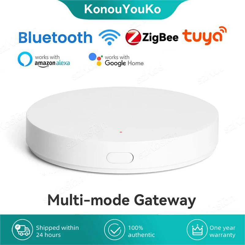 

Tuya Zigbee Bluetooth Gateway Wireless BLE-Mesh Hub Smart Home Bridge Smart Life App Remote Control Work with Alexa Google Alice