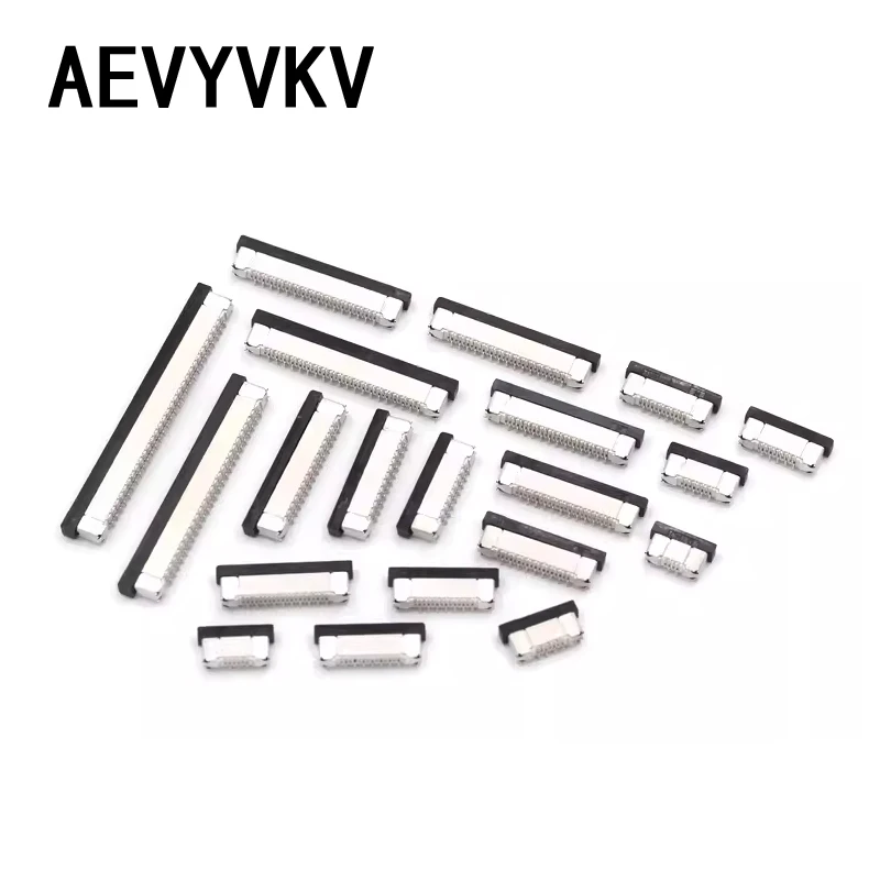 10Pcs FPC FFC Connector Socket Pitch 0.5mm 1.0mm 4/6/8/10/12/14 16/20/24/30/34/40/50/60 Pin Vertical Type Misalignment Pins Flat