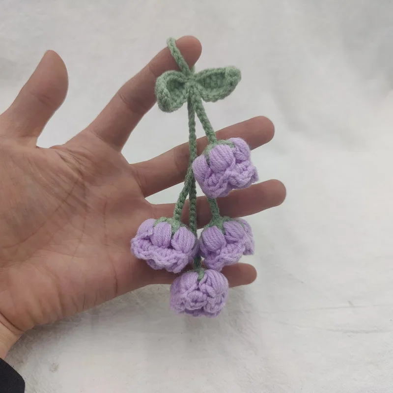 Sweet Wool Hand-woven Lily of The Valley Car Key Pendant Small Flower Bag Ornament Finished Cute Keychain