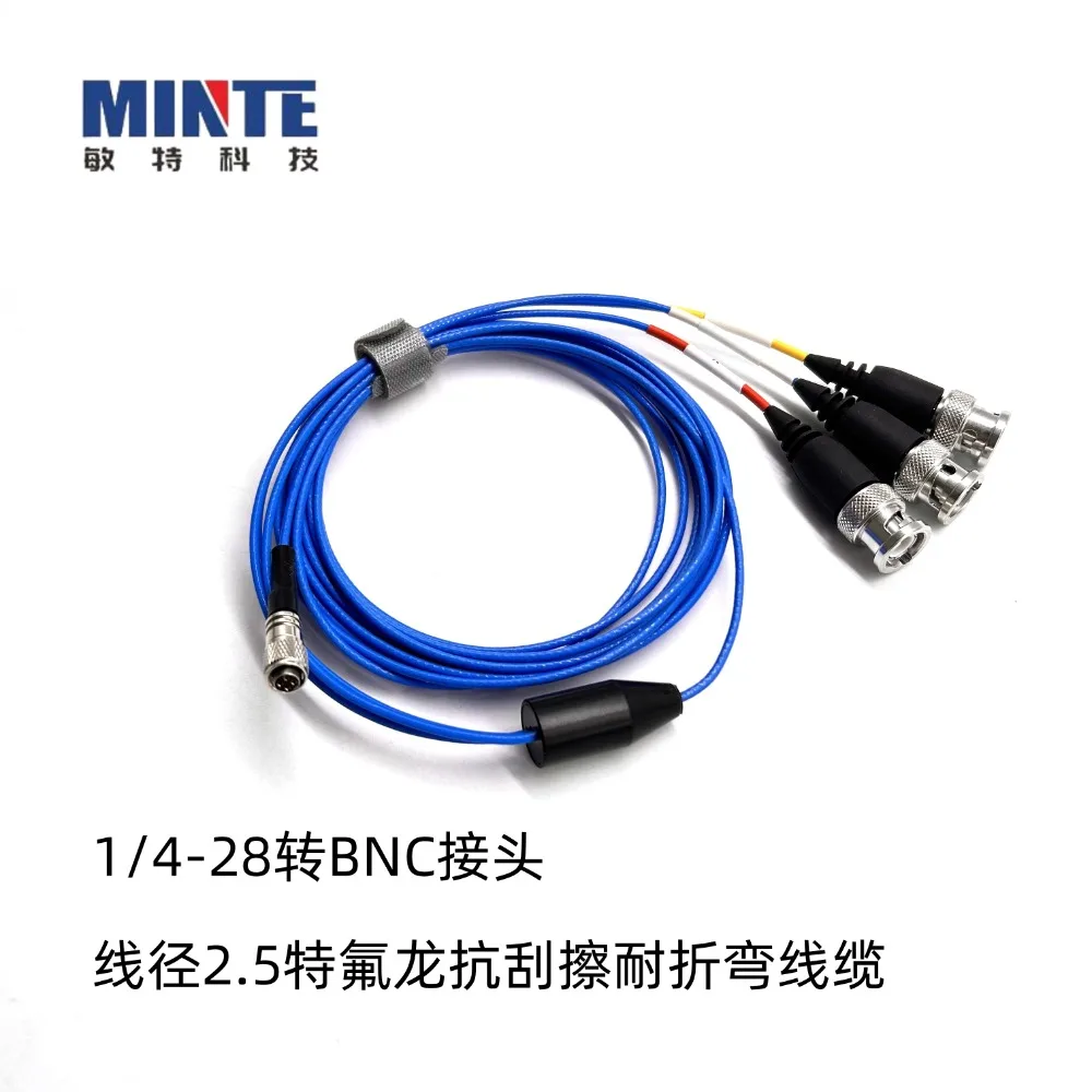 

1/4-28 UNF To BNC Four-core Connector for PCB Three-axis Sensor Vibration Acceleration Cable