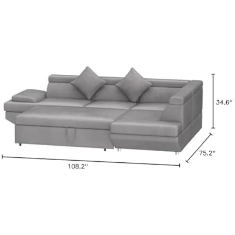 Sofa Bed Sectional Futon Bed Sleeper for Living Room Furniture Set Modern Set Corner Upholstered Contem