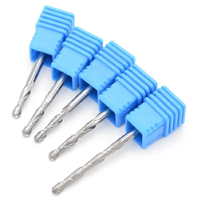 Tungsten Carbide Engraving Tools Sets/ 3.175mm 2 Flute Ball Nosed End Mills Cutter Bits Router Bit