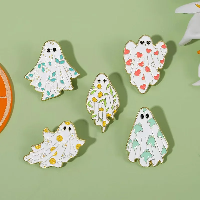 Boo-tiful Enamel Pins Custom Halloween Spooky Ghost Brooches Badges Lapel Bag Cartoon Funny Jewelry Gifts for Friends Wholesale