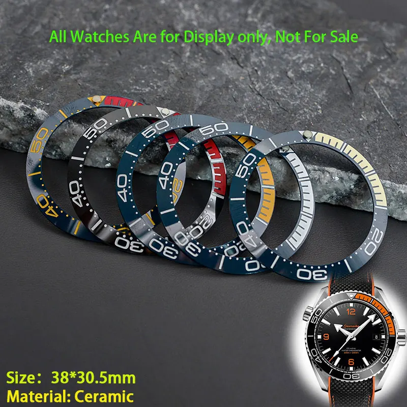 38*30.5mm Watch Sloping Ceramic Bezel Insert Fit  Diving Watch Seamaster 300M GMT 600M Men's Watch Case Modification Repair Part