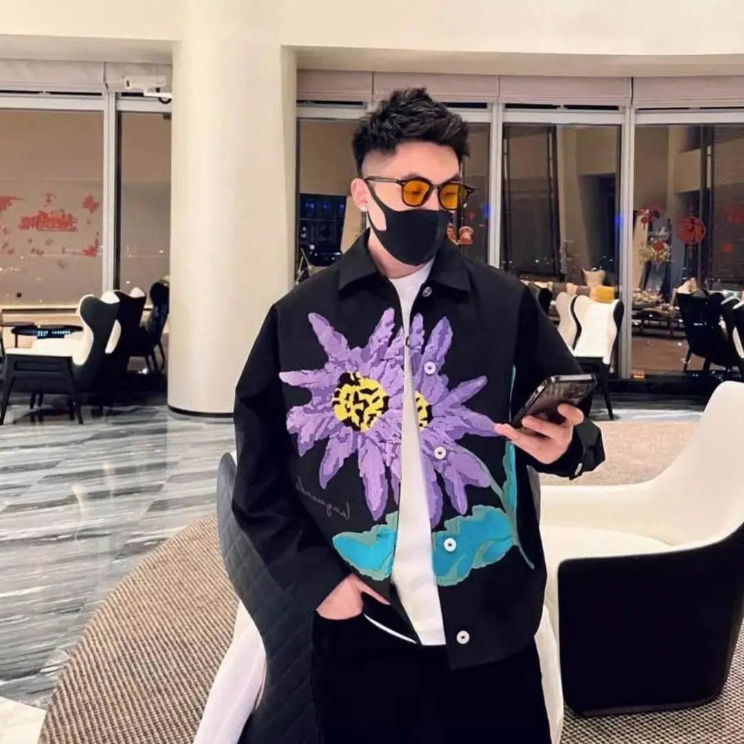 

Мужской кардиган большого размера с длинным рукавом, свободного кроя, осенне-зимний, плотный, 300 г/м², модный брендовый повседневный стиль