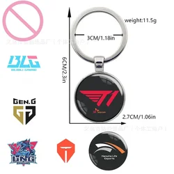 League of Legends T1 BLG HLE Popular Game Peripherals Top Eight Teams in The Global Finals Team Logo Keychain Backpack Pendant