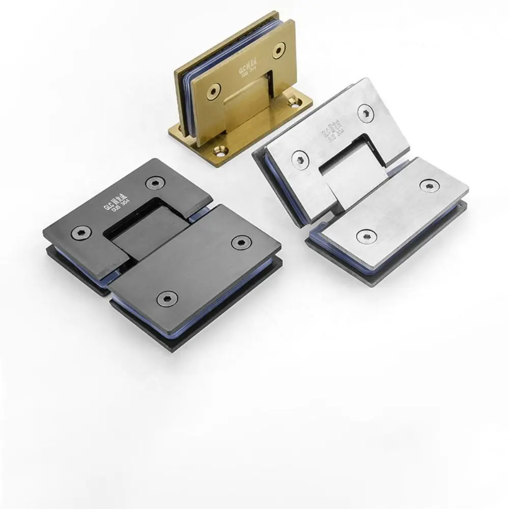 

Stainless Steel Bathroom Door Hinges 90°/135°/180° Silver/black/golden Glass Door Bracket Clip Solid Sheet