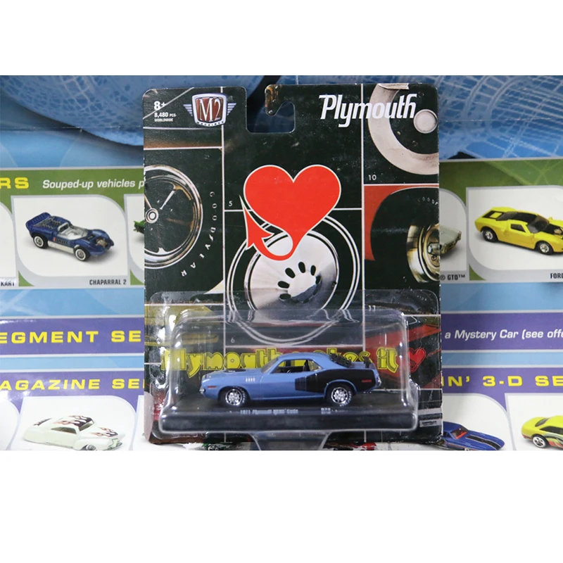 M2 1:64 studeaker Plymouth Dodge Charg Mercury Coupe Seri Trailer Diecast Model mobil Aloi hadiah Natal Anak