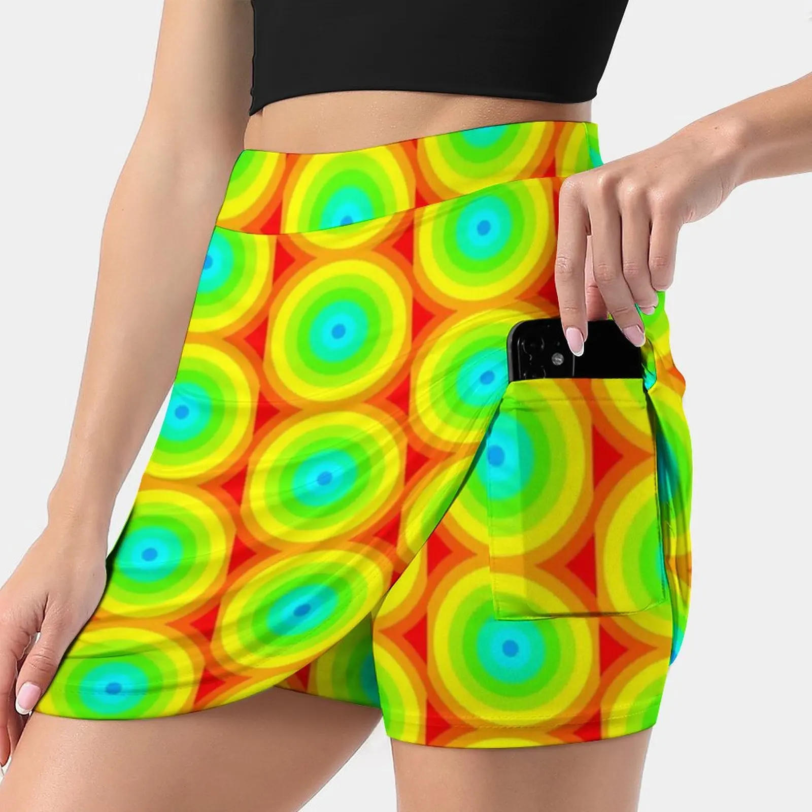 Sun Gaze Women's skirt With Hide Pocket Tennis Skirt Golf Skirts Badminton Skirts Running skirts Circles Colours Phonecases