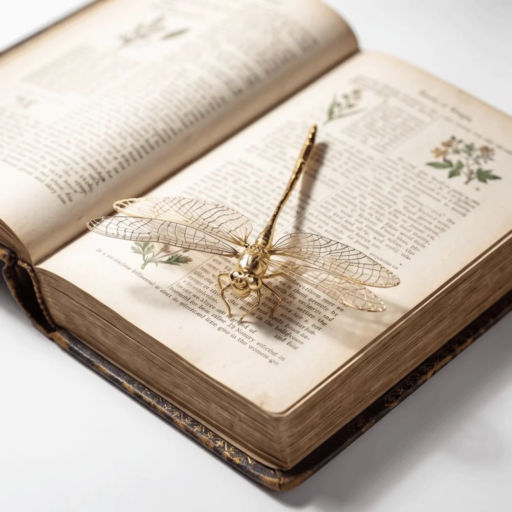 Simulation Insect Dragonfly Ornament Antique-Style Miniature Dragonfly Figure Alloy Handmade Dragonfly Tea Pet Study Decor