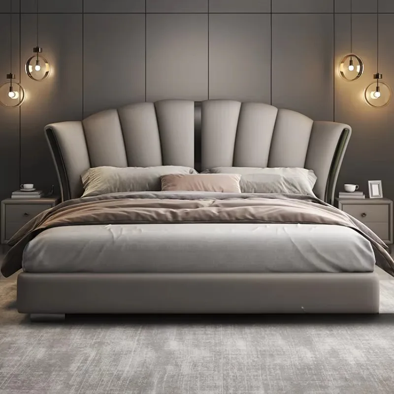 

High End Frame Double Bed Queen King Size Luxury Designer Double Bed Frame Nordic Modern Letto Matrimoniale Bedroom Furniture