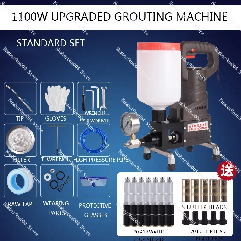 Imagem -06 - Pressão Epoxy Grouting Machine Epóxi e Poliuretano Espuma Bomba de Injeção Reparação Crack e Plugging Machine 220v 1100w Ec-9999 Alta