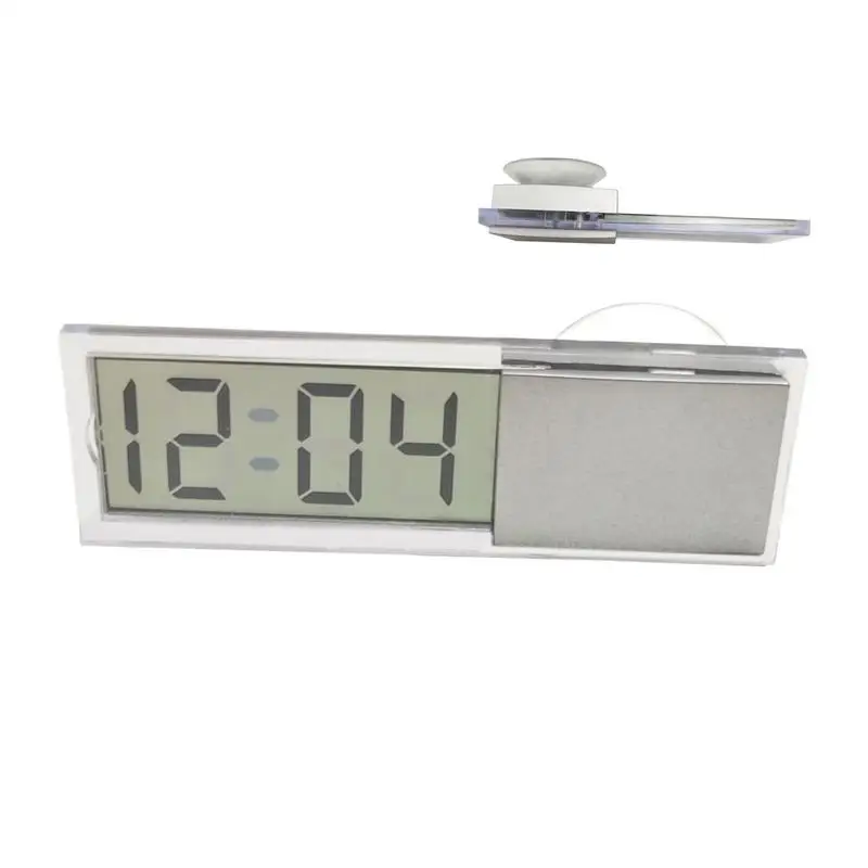 Car Clock Dashboard Suction Cup Digital Clock With Temperature Battery Powered Accurate Stable Automotive Stick Temperature
